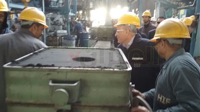 بالصور..«العصار» يفتتح محطة تجهيز الرمال بـ«حلوان للمسبوكات»