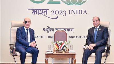 الرئيس السيسى والمستشار الألمانى يبحثان فى الهند زيادة الاستثمارات ودفع التعاون الاقتصادي بين البلدين