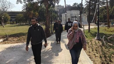 رئيس جهاز مثلث ماسبيرو تتفقد أعمال رفع كفاءة وإحياء حديقة الأزبكية 