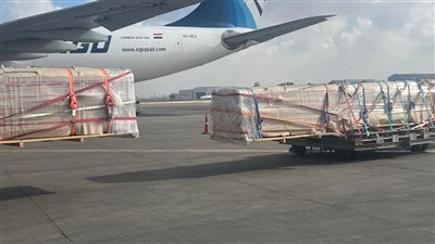 مصر للطيران للشحن الجوي تنقل شحنة إنارة ضخمة بأطوال خاصة إلى كينشاسا 
