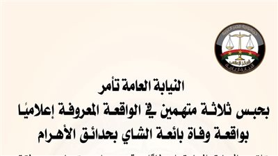 النيابة العامة تحبس ثلاثة متهمين بقضية وفاة بائعة الشاي بالأهرام احتياطياً