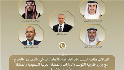 وزير الخارجية يتلقى اتصالات هاتفية من وزراء خارجية السعودية والإمارات والأردن والكويت لمتابعة التطورات الإقليمية