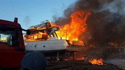 إنقاذ 24 سائحًا من حريق بـ«لنش» في الغردقة