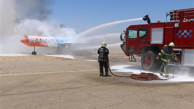 بالصور| تجربة طوارئ بمطار الأقصر الدولي