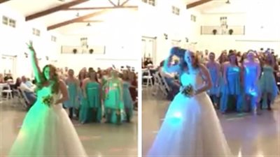  بالفيديو| عروس تقذف شعرها المستعار بدلًا من باقة الورد