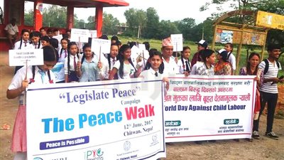  مسيرة للسلام بمشاركة HWPl ومنظمات غير حكومية دولية في شوارع نيبال