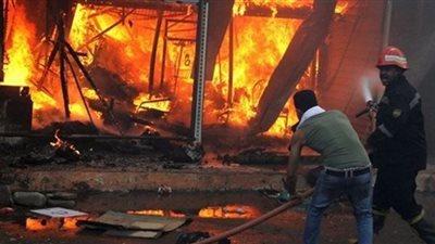 حريق يدمر عقارين سكنيين و4 أكشاك بمدينة كوم أمبو بأسوان