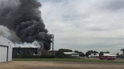 شاهد.. انفجار هائل قرب مطار ساوثند بلندن