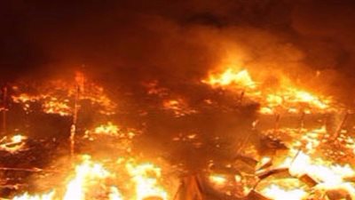 مصرع واصابة 6 أطفال في حريق بالفيوم