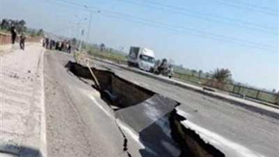 انهيار كوبرى طريق «المحطة- إدفو»