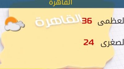 الأرصاد: طقس اليوم حار.. والعظمى بالقاهرة 36 درجة