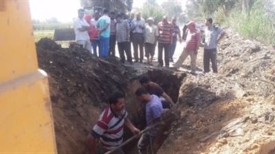 كسر ماسورة مياه وهبوط أرضى فى الغربية