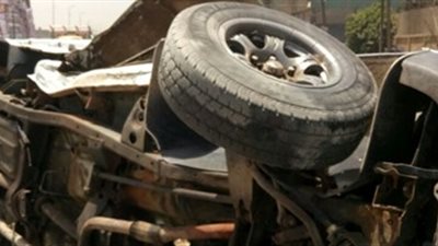 إصابة 7 أشخاص فى حادث انقلاب سيارة ميكروباص 