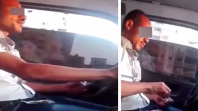 بالصور.. ضبط سائق يتعاطى الحشيش أثناء القيادة فى الهرم