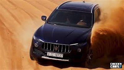 شاهد.. اختبار سيارة «مازيراتى ليفانتى» بصحراء دبي 
