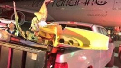 اصطدام جناح طائرة «مصر للطيران» بـ«أتلانتيك» بنيويورك
